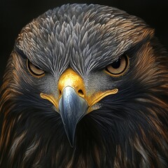 Obraz premium Majestic Eagle Portrait: A Photorealistic Masterpiece