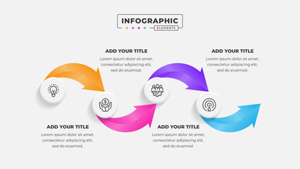 Vector 4 steps business process infographic design template