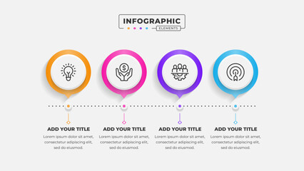 Vector 4 steps business process infographic design template