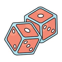 A flat design, icon of ludo dices