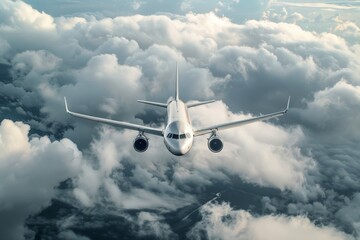 Fototapeta premium plane flying in blue sky