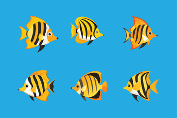 Fototapeta premium Cute Butterfly Fish vector art illustration