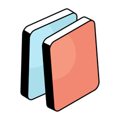 A flat design icon of book 
