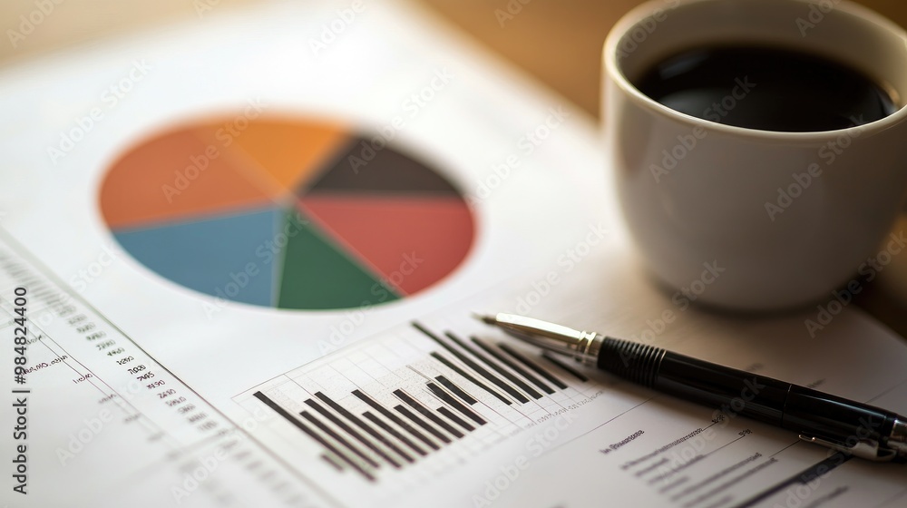 Aufkleber a close-up of a pie chart in a financial report, with each segment clearly labeled and color-coded, 