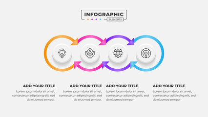 Vector 4 steps business process infographic design template