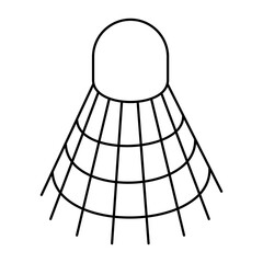 Badminton birdie icon, flat design of shuttlecock