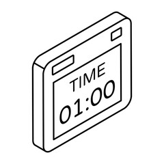 Editable design icon of digital timer 