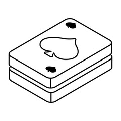 A flat design of poker cards icon