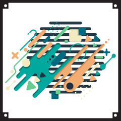 Abstract shape background icon vector. Rounded outline vector logo