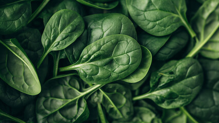 Obraz premium Close-up of fresh spinach leaves, perfect for health, nutrition, and organic food themes.