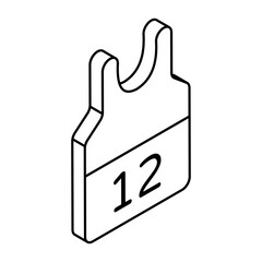 A flat design icon of undershirt