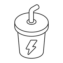 An editable design icon of energy drink 