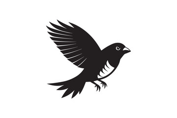 Finch bird silhouette vector illustration