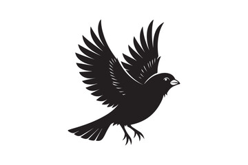 Finch bird silhouette vector illustration