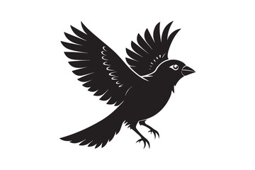 Finch bird silhouette vector illustration