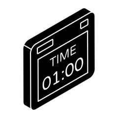 Editable design icon of digital timer 