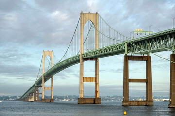 The Newport Pell Bridge in Newport, Rhode Island