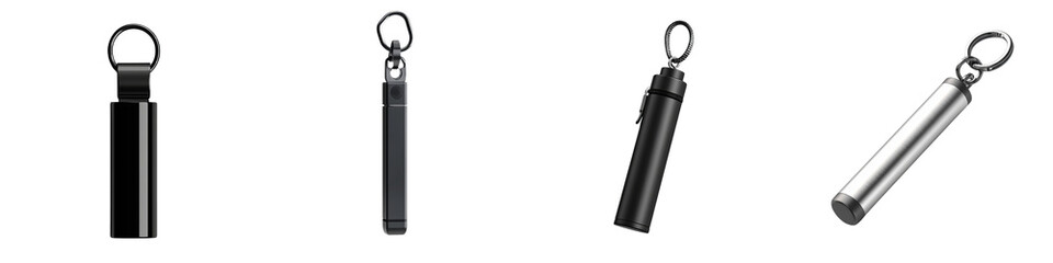 A series of cylindrical containers showcasing various designs and finishes, ideal for storage or carrying small items.