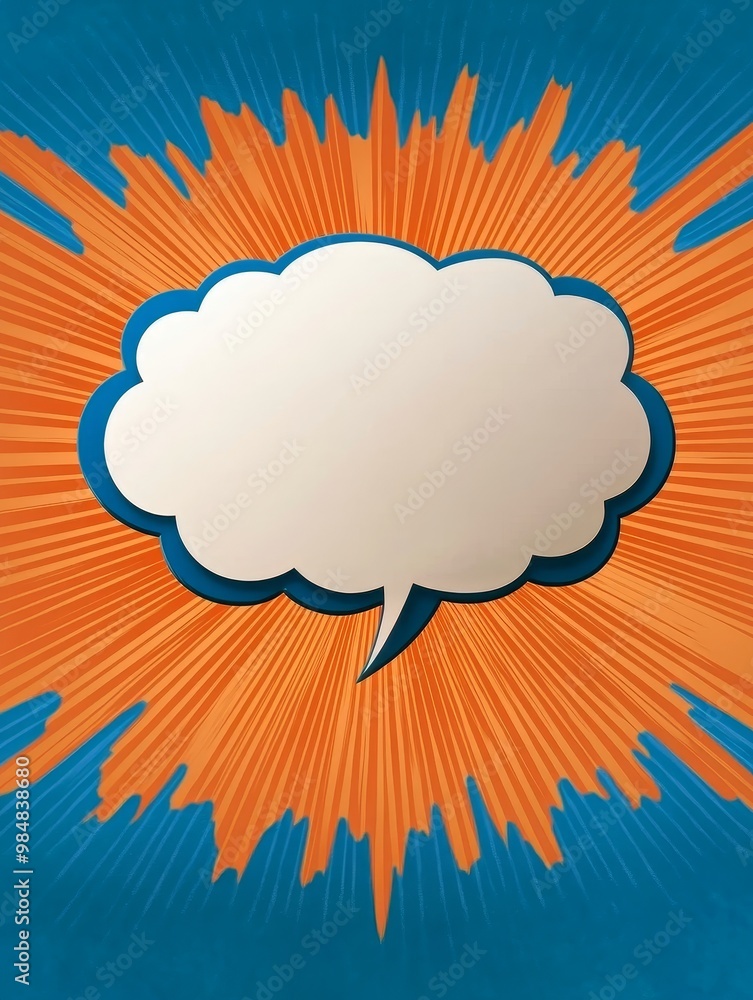 Aufkleber vibrant abstract comic book background featuring a dynamic orange and blue color scheme, a speech bu
