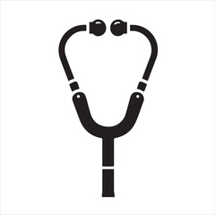 Stethoscope icon silhouette on white background
