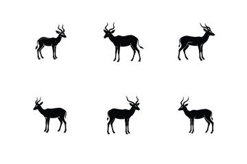 Antelope silhouette vector illustration