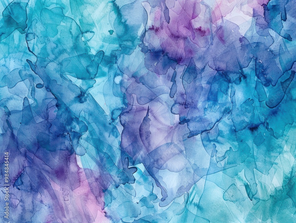 Canvas Prints abstract watercolor painting with blending blue and purple hues