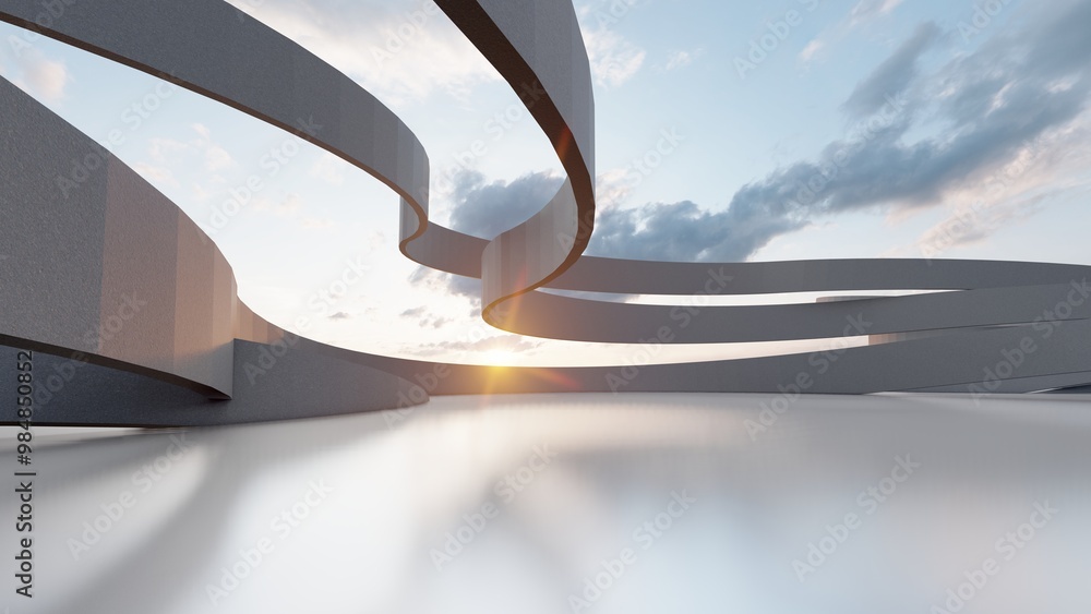 Poster abstract architecture background 3d render