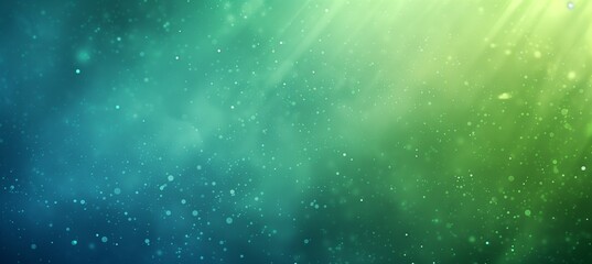 Naklejka premium A background with a gradient of green and blue, with a few light particles on the left side.