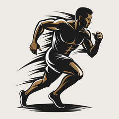 Silhouette of a Runner Logo, Vector Illustration for Sports and Fitness Theme