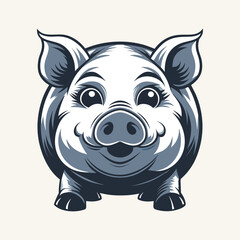 Naklejka premium Piggy Bank Logo, Vector Illustration for Finance and Savings-Themed Branding