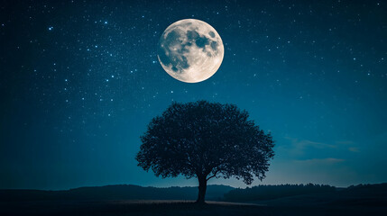 Naklejka premium full moon over the moon