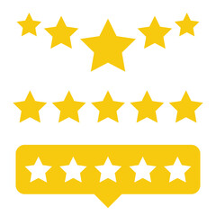 Five stars rating sign design collection