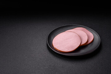 Delicious fresh ham with salt, spices and herbs