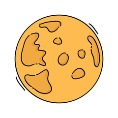 Illustration of full  moon orange color.Vector illustration