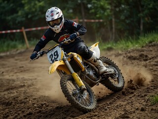 Motocross rider in action.