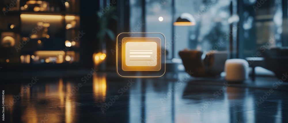 Poster a computer screen with a yellow square on it