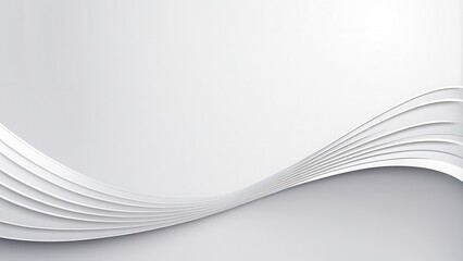 Fototapeta premium A minimalist design featuring smooth, flowing white waves on a light background, ideal for backgrounds or presentations.