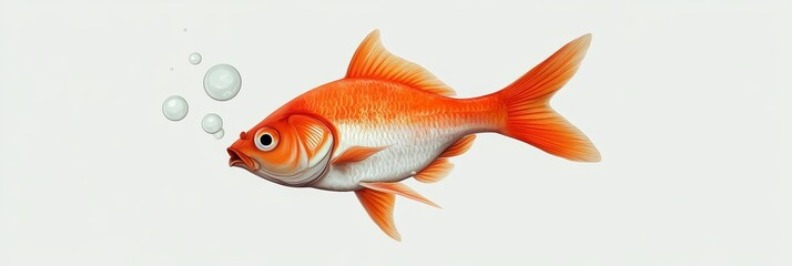 A sad fish blowing bubbles, a visual metaphor for the effects of ocean acidification on marine life.