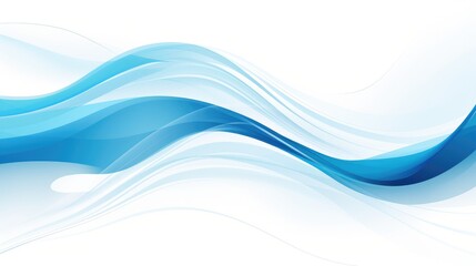 Abstract blue wave design on a white background.