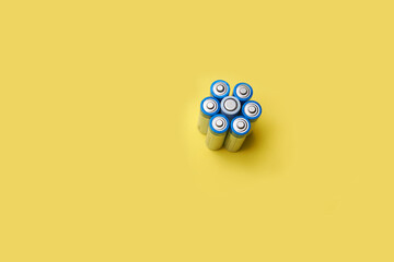 Group of AA Batteries Arranged Neatly, Highlighting Their Compact Design and Energy Power
