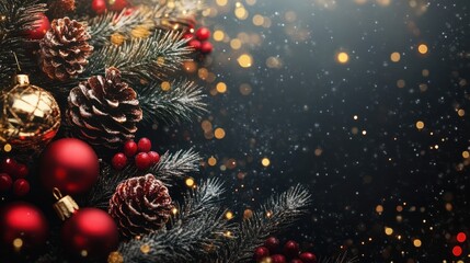 Abstract New Year or Christmas background for advertising with copy space and place for text. Backdrop for design