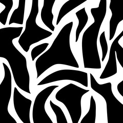 Abstract hand drawn zebra pattern. Vector Illustration.	