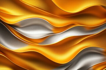 Abstract Gold and Silver Wavy Surface, symbolizing luxury, elegance, fluidity, movement, and texture.