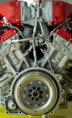 macro close up of a car power unit, combustion engine