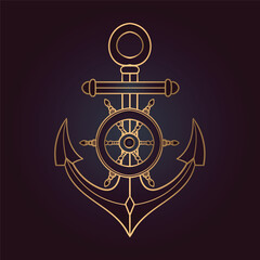 Naklejka premium Vector illustration of Anchor symbol, vector