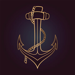 Vector illustration of Anchor symbol, vector