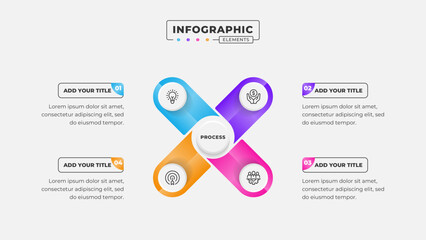 Vector 4 steps business process infographic design template
