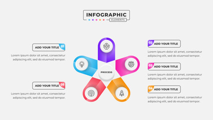 Vector 5 steps business process infographic design template