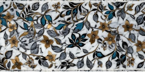 marble surface with endless floral pattern