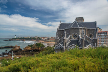 Sainte-Eugénie church in the town of Biarritz in the Basque country in France